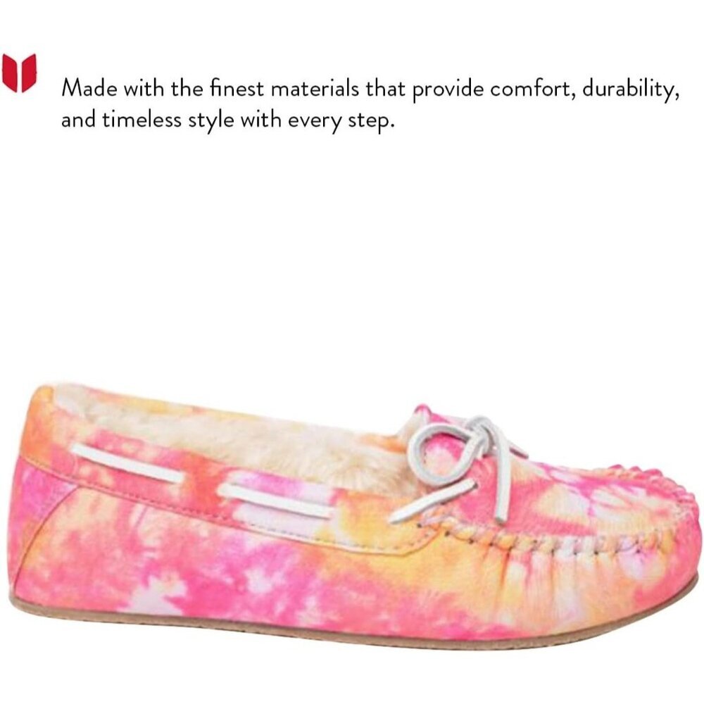 Women's Multi Color Tie Dye Carrie Faux Fur Leather Fabric Slippers Boot Shoes - Picture 2 of 4